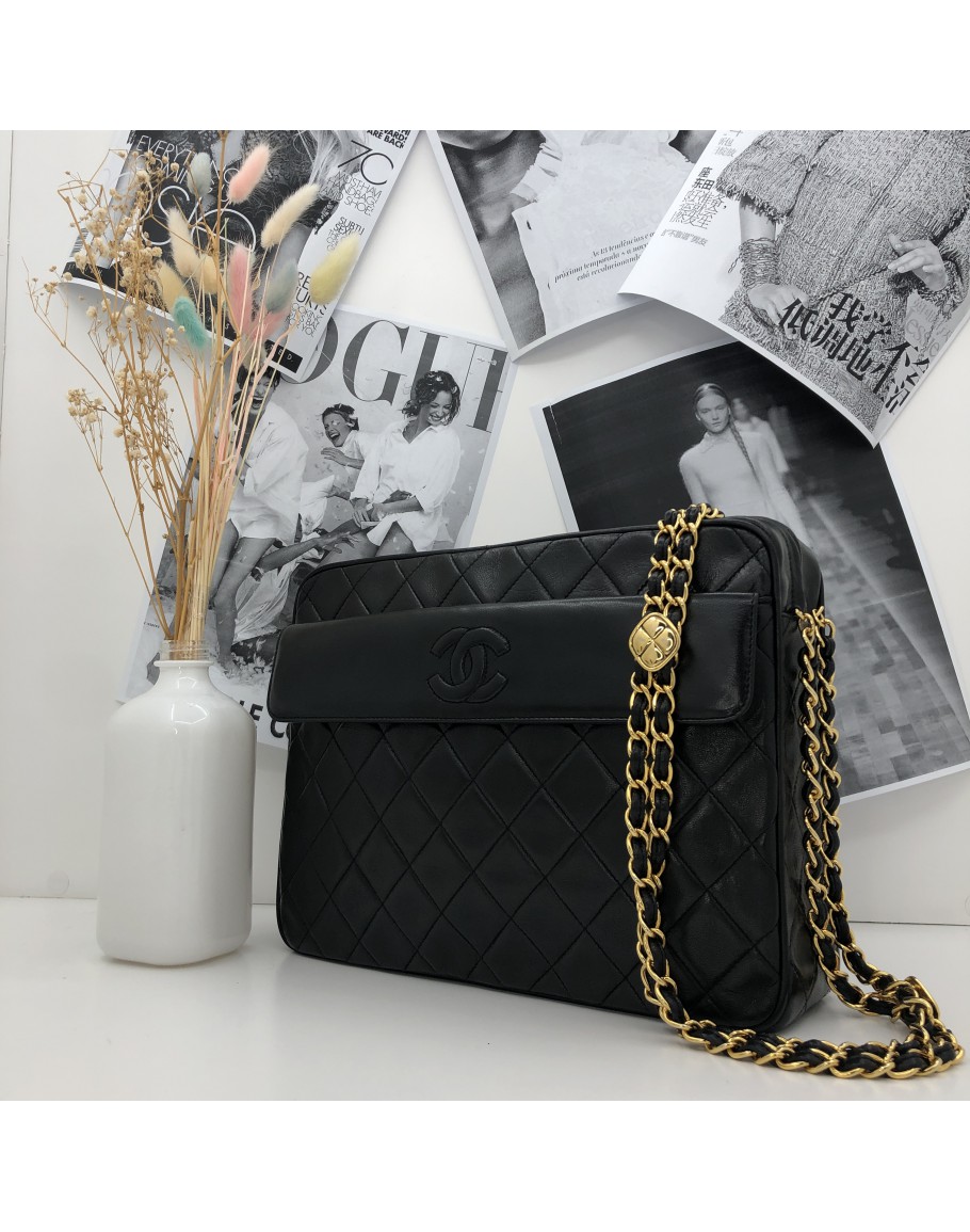 Black chanel camera bag hot sale